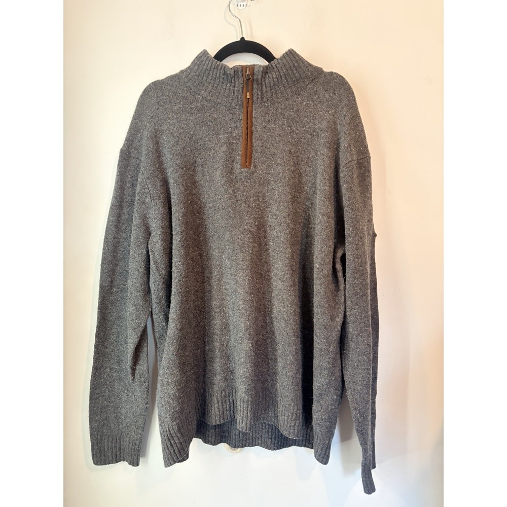 Sherpa Adventure Gear 100 Merino Wool Sweater XXL Gray 1/4 Zip Pullover Gorpcore